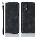 Galaxy A32 5G ケース Galaxy A32 ケース ギャラクシーa32 ケース scg08 手帳型 ストラップ カバー 耐衝撃 ドコモ docomo サムスン samsung カード収納 SoftBank レザー スエードの質感-ブラッ