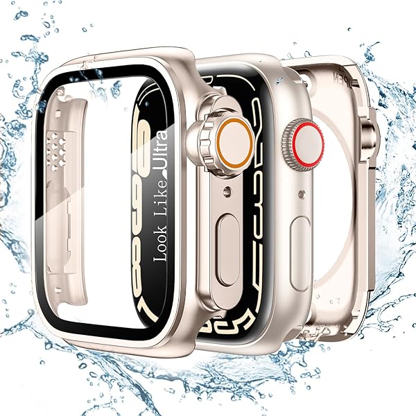 for Apple Watchケース 45mm/44mm/41mm/40mm 瞬時にApple Watch Ultra 2/Ultraに変身する 防水 series 9/8/7/SE/6/5/4 液晶保護フィルム+保護ケース+背面ケースの3 in 1