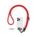 スマホストラップ ストラップホルダー *2 首掛け ショルダー 斜めがけ 極太 携帯ストラップ アウトドア 落下防止(ホリデーレッド)
