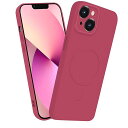 iPhone 14 MagSafe対応 シリコン ケース イフォン 14 マグネット搭載 ワイヤレス充電 スマホケース 耐衝撃 全面保護 ストラップホールバンパー いpほね14 人気 薄型 いphone カバー サンザシレッド