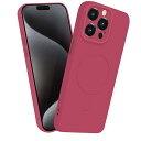 iPhone 15 ProMax MagSafe対応 シリコン ケース イフォン 15ProMax マグネット搭載 ワイヤレス充電 スマホケース 耐衝撃 全面保護 ストラップホールバンパー いpほね15 人気 薄型 いphone カバー サンザシレッ