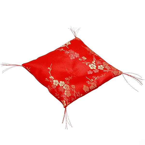 置物 用 ミニ 座布団 14cm 20cm 24cm 仏像や招き猫や水晶や風水置物 赤 座布団 (14cm×14cm)