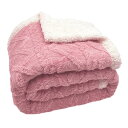 毛布 冬用 セミダブル 厚手150x205cm おしゃれ 二枚合わせ ブランケット 大判 北欧風ボア 軽量掛け毛布 抗菌防臭 防ダニ 静電抑制 (ピンク)