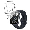 【4枚セッ】For Amazfit Bip 6 フィルム Amazfit Bip 6 フィルム PMMA素材採用 柔らかい 衝撃吸収 飛散防止 3D全面保護 指紋対策 反射低減 気泡ゼロ 高透過率 高感度