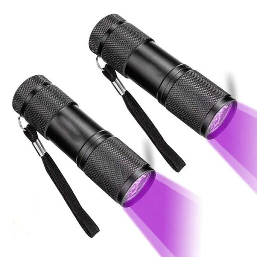 UV LED懐中電灯 ブラックライト UVライト 9 LED 紫外線ブラックライト 懐中電灯 ペット 尿 シミ検出器 衣類カーペットラグ (2パック) UV LED懐中電灯 ブラックライト UVライト 9 LED 紫外線ブラックライト 懐中電灯 ペット 尿 シミ検出器 衣類カーペットラグ (2パック)