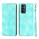 Galaxy M23 5G ケース ギャラクシーM23 ケース 手帳型 スマホケース F-23 ストラップ au カバー 耐衝撃 docomo ドコモ サムスン samsung カード収納 SoftBank レザー スエードの質感-ミントグリーン