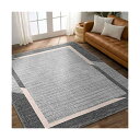 カーペット ラグ ラグマット160x200cm 北欧 幾何学模様 絨毯 カシミヤのような質感 ウィルトン織り 滑り止め付 しっかり 丈夫 ライン柄 オールシーズン 床暖房 ホットカーペット対応 (グレーダーク)