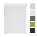 ロールスクリーン 1級遮光 無地 ロールカーテン チェーン式 表裏同色 UVカット・防音・断熱 防寒 カーテンレール取付可能 (ホワイト 幅60x丈135CM)