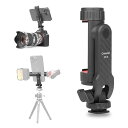 CP10携帯ホルダー 三脚スマホホルダーカメラ ホットシュー スマホ アダプター アタッチメントホルダー スマートフォン360度回転 横も縦も撮影可 角度調節可能 1/4ネジ穴付き iphone用 一脚三脚 自撮り棒用 アダプターホルダークリップ