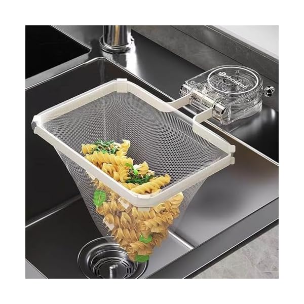 三角コーナー 水切りネット200枚付き 真空吸盤式水切りネットホルダー キッチンコーナーラック 三角 ...