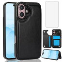 iPhone16 用ケース, iPhone 16 スマホケース 携帯ケース カバー Case PUレザー 財布型カードホルター付き収納 スタンド機能 耐衝撃 ア...