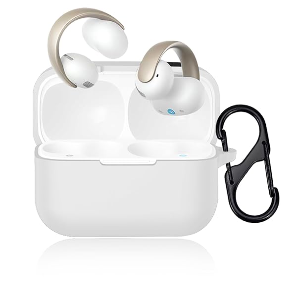 For Anker Soundcore AeroClip ケース カバー Anker Soundcore AeroClip シリコン 保護ケース 充電便利 全面保護 紛失防止 滑り止め 軽量 キズ防止 スリム 薄型 旅行 耐衝撃 防塵-ホワイト