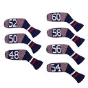 ニットウェッジゴルフアイアンヘッドカバー7PCSクラブプロテクター48,50,52,54,56,58,60度 スコットエドワード (ドット)