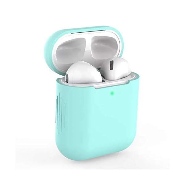 AirPods ケース AirPods第2世代と第1世代に適用（前のLEDライトが見える） シリコンカバー Apple エア..