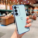 Samsung Galaxy S21 FE 5G ケース かわいい メッキラブハートソフト TPU カバー 女性 人気 軽量 スマホケース レンズ保護 落下防止 カバー ワイヤレス充電対応 携帯電話ケースギャラクシーS21 FE用カバー 6.4インチ