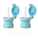 ストローキャップ 2個 ストローキャップ おしゃれ ペットボトル ストローキャップ 調節ジョイント付 ペットボトルキャップ ワンタッチで簡単開閉 替えストロー付 おでかけ用ストローキャップ 入院時やオフィスで 子供 ブルー