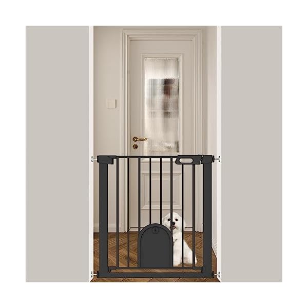ベビーゲート ペットドア付き 取付幅75-82CM 猫 犬 ゲート 高さ76cm ベビーフェンス 突っ張り式 ダブル..
