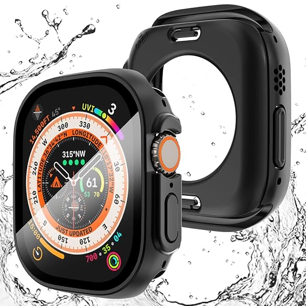 for Apple Watch Ultra 2/Ultra ケース 49mm 【3 in 1防水設計】 アップルウォッチ液晶保護フィルム+防水保護ケース+背面ケースの3 in 1デザイン Apple Watch Ultra 2/Ultra 高タッチ感