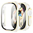 対応 Apple Watch ケース Ultra 2/1 Apple Watch カバー PC素材 光沢式 アップルウォッチ ケース ガラスフィルム 一体型 日本旭硝子材 二重構造 アップルウォッチ カバー 全面保護 強化ガラス キズ防止(49mm,|詳細画像