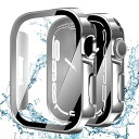 【2024改良ケース】 対応 アップルウォッチ カバー Series SE2/SE/6/5/4 アップルウォッチ ケース PC素材 IP68 防水ケース 3D直角エッジデザイン 光沢式 Apple Watch ケース ガラスフィルム 一体型 日本旭硝
