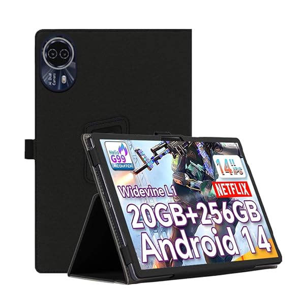 For TECLAST T70 タブレット ケース指紋防止 薄型 軽量 全面保護型 マ スタンド機能付多角度回転式き高級スマートTECLAST T70 ケース カバー (ブラック)