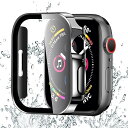 Apple Watch ケース 40mm 対応 アップルウォッチ カバー 一体型 防水 3D直角エッジデザイン 光沢式 Apple Watch カバー 全面保護 二重構造 アップルウォッチ ケース PC素材 日本旭硝子材 軽量 強化ガラス Apple
