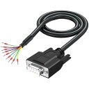 2m 24AWG DB9 RS232 9ピンシリアル延長ケーブル、裸線エンドケーブル付き9ピンゴールドメッキコネクタ (Female)