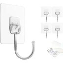 【5個大型フック+保管箱】壁掛けフック 透明フック 粘着フック 強力フック 壁フック 耐荷重20KG 傷つけない 貼り付け跡なし 穴開けない 防水 防湿。