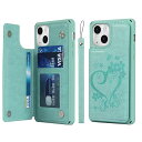 For iPhone 13 ケース手帳型 フリップ iPhone13 ケース縄掛け 可愛い 花柄 女性向け 背面カバー ストラップ付き PUレザー 耐衝撃 マグ...