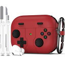 AirPods Pro 第 2/第 1 世代ケースカバー クリーナーキット付き クラシックハンドヘルドゲームコンソールデザインケース ソフトスキンシリコン保護 ...