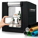 撮影ボックス 25cm 撮影ブース 折りたたみ、Light Box 簡易 写真スタジオ 調光可能な104個のLEDライト、6色背景 商品撮影用キット