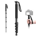 Ulanzi TB12 一脚 カメラ用 自立式 軽量 43cm-155cm アルミ製 耐荷重5kg 5セクション伸縮可能 折り畳み レバーロック コンパクト 携帯便利 軽量 旅行用一脚 望遠レンズ用一脚 モータースポーツ 運動会 スポーツ写真 花火