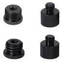 マイクスタンドアダプター (4個入り)(黒)5/8メスから3/8オスねじと1/4メスから5/8オスアダプターセット 変換ネジアダプター 固定ネジアダプター アルミニウム合金 マイクアームスタンド、カメラ三脚に最適