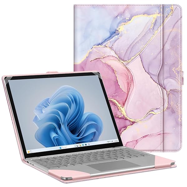 for Microsoft Surface Laptop Go 3 / 2 /1 (2023/2022/2020) ケース 保護カバー 12.4インチ PU合成皮 ポケット付き 耐衝撃性 傷防止 おしゃれ (モデル番号2013 1943) (柄Xマー