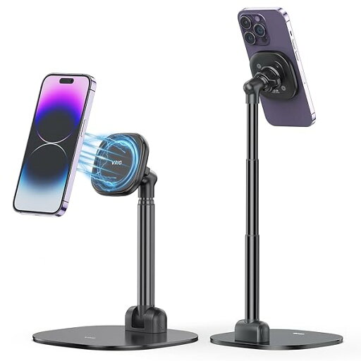 VRIG スマホスタンド 卓上 iphone スタンド Magsafeスタンド 高さ調整 磁気マグネット式 (磁気メタルリング付き) 17-30CM 360°回転 横置き 縦置き 折りたたみ 片手操作 置くだけ スマホ置き台 携帯スタンド iPhon VRIG スマホスタンド 卓上 iphone スタンド Magsafeスタンド 高さ調整 磁気マグネット式 (磁気メタルリング付き) 17-30CM 360°回転 横置き 縦置き 折りたたみ 片手操作 置くだけ スマホ置き台 携帯スタンド iPhon