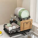 水切りラック 食器 水切り かご 食器 収納 ディッシュラック キッチン収納ラック 取り外し可能なカトラリーバスケット 回転式注ぎ口 水が流れる 箸立て コップ...