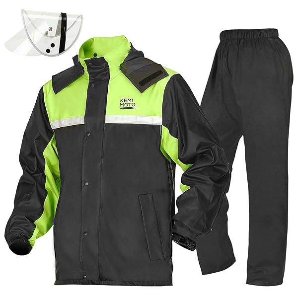 バイク レインウェア レインコート【 IPX6級防水性&耐水圧10000mm 】 上下セット レインスーツ メンズ ..