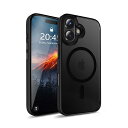 iPhone 16 ケース【米軍MIL規格・MagSafe対応】指紋防止 滑り止め 黄変防止 ワイヤレス充電 ストラップホール付き iphone16ケース 耐衝撃 アイフォン16 カバー あいふおん16 カバー(ブラック)