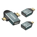 3PCS /セットマイクロ&ミニHDMI~HDMI互換1.4メス2-IN-1コンボアダプタ4K @ 60HZ