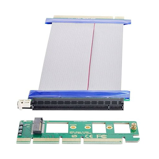 NGFF M-Key NVME AHCI SSD - PCI-E 3.0 16x x 16 垂直アダプター ケーブルオス-メス延長付き NGFF M-Key NVME AHCI SSD - PCI-E 3.0 16x x 16 垂直アダプター ケーブルオス-メス延長付き