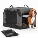 ソフトクレート ペットケージ 【斜面の設計、車に大活躍!】 犬用クレート 中型ペット 折り畳み ペットハウス 猫犬兼用 組み立て簡単 カバーが取り外し可能 ハンドル付き ポケット付き 持ち運び 3つの出し入れ口 通気 しっかり アウトドア 急に来客時