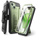 iPhone 15 ケース 6.1インチ 2023 全面保護 耐衝撃性 米軍事規格取得 ケースと液晶保護フィルム一体型 腰かけクリップ付き 防塵 スタンド・リン...