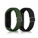 バンド Xiaomi Smart Band 7/6/5 /Xiaomi Mi Band 7/6/5 対応 ナイロン【2枚セット】 バンド 編み込み スポーツ用 ...