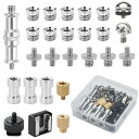 カメラネジ 26個セット 撮影 1/4 3/8 三脚ネジ 変換 アダプタ 固定 メスオス ダブルヘッド スピゴットアダプター 1/4インチ Dリングクイックリリ...