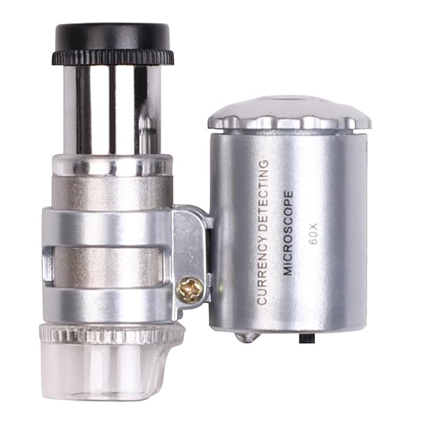 ルーペ 60倍拡大 顕微鏡 拡大鏡 LED付き 紫外線ライト 紙幣鑑定 宝石鑑定 印刷 織物縫製 集積回路 精密..