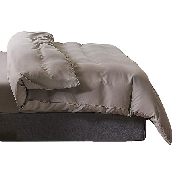 掛けふとんカバー セミダブル 170x210cm グレー 綿混 無地 布団カバー 洗い替え 防ダニ 防シワ オールシーズン 速乾 通気 単品売り