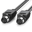 Mini DIN 8ピン オス-オス ケーブル 6フィート プレミアム銅線 PLC タッチスクリーンケーブル JVCサブウーファー交換用用 - ホームシアターオーディオ(ブラック)