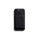 Mod Phone Case + Wallet iPhone 15 Pro Max用 薄型のiPhoneレザーケース スマホウォレット - Black