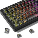132 キー透明なキーキャップバックライトPC素材キーキャップ ユニバーサル 61/64/87/104/108 Cherry MXスイッチメカニカルキーボード (ブラック)(2)