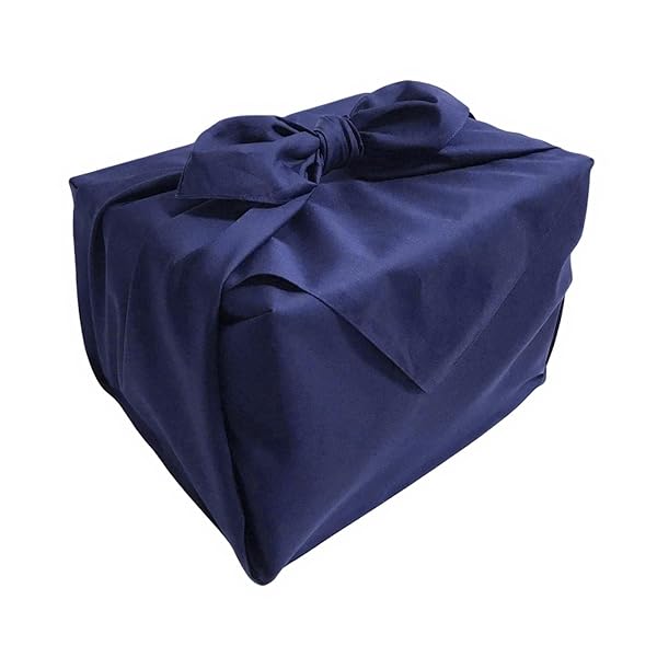 風呂敷 大判 ふろしき furoshiki 冠婚葬祭 110cm 3.5尺 シルク風 無地 ポリエステル おしゃれ エコバッグ スカーフ バンダナ クロス 洗濯可 (紺)